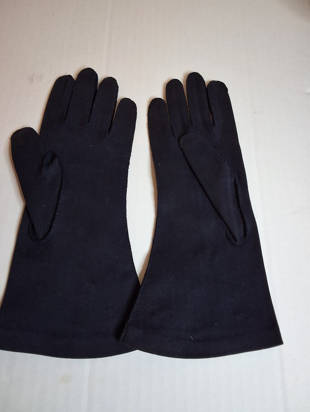 Vintage Shalimar Navy Blue Beaded Dress Gloves Made in USA Size 7 - Picture 4 of 9